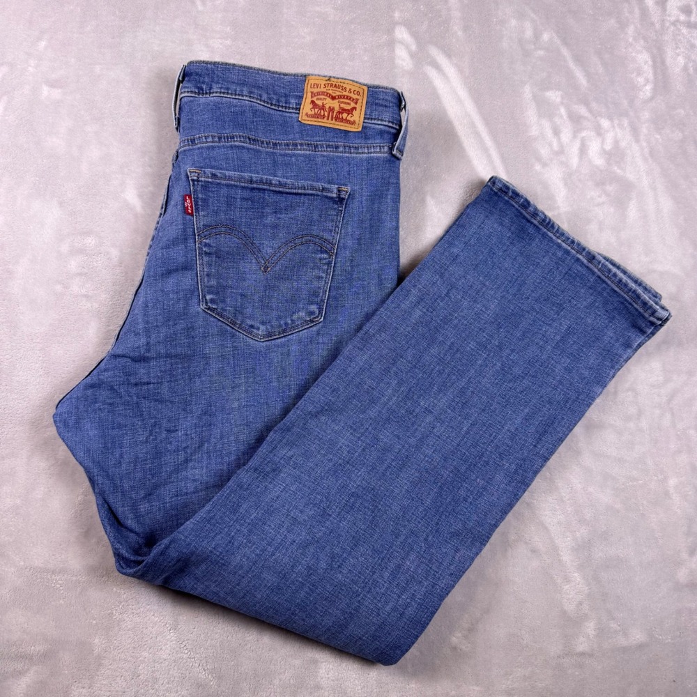 Levis Classic Bootcut Jeans Womens 16W Medium Wash Blue Stretch Denim